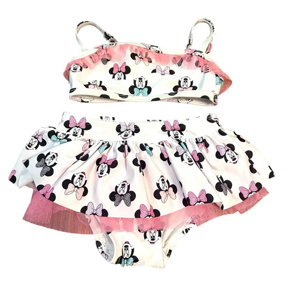 Disney Minnie Mouse Ruffled Bikini Set Size 2 - Picture 1 of 7